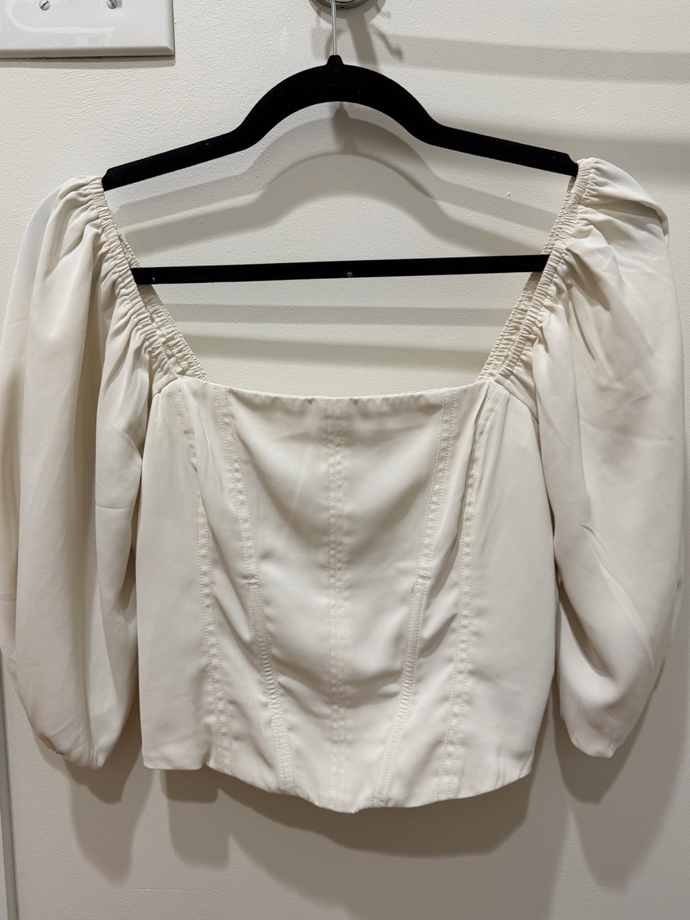 Abercrombie & Fitch Square-Neck Puff Sleeve Top